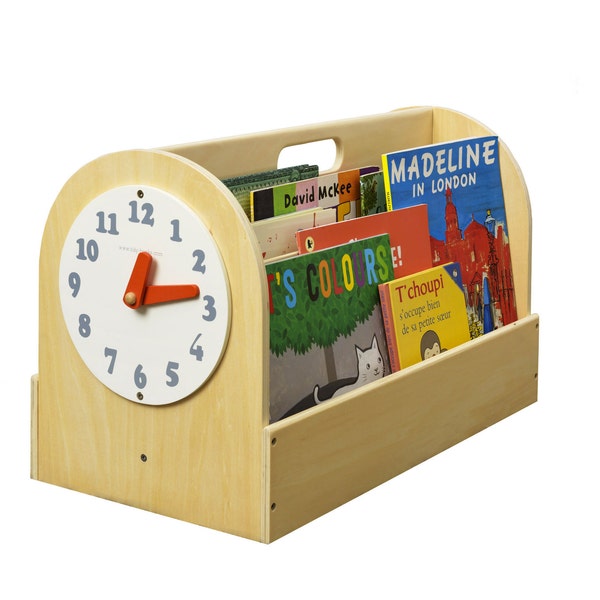 Children’s Book Box in Natural Wood by Tidy Books. Portable Book Storage and Display. 35 x 55 x 31 cm