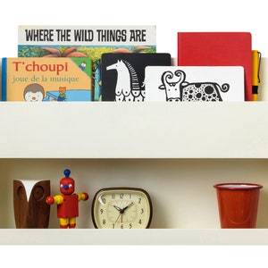 Tidy Books® The Original Bunk Bed Buddy™ Shelf, Bedside Floating Caddy, Grandparent Gift,  Ivory, Eco friendly Wood Furniture,Water Lacquer