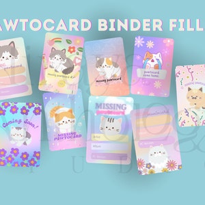 PHOTOCARD BINDER Placeholder Filler Digital para impressão - PAWTOCARD Kawaii Cute Cat Theme Kpop