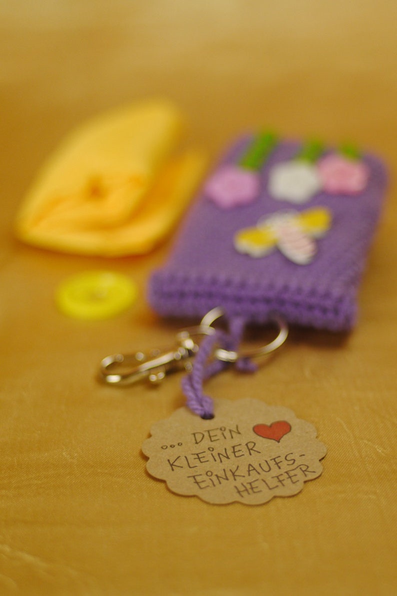 Small Keyring with Shopping Bag and Shopping Cart chip for Bag