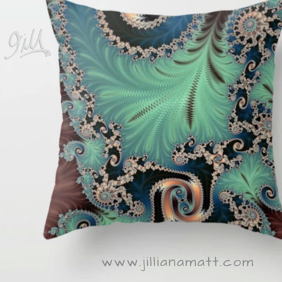 teal and gold throw