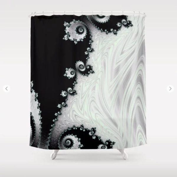 Black and White Shower Curtain Etsy