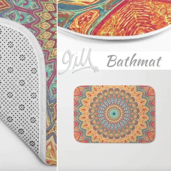 Gold Indian Mandala Soft Flannel Yoga Mat Rugs Floor Bathmat Round Rug Non-slip 
