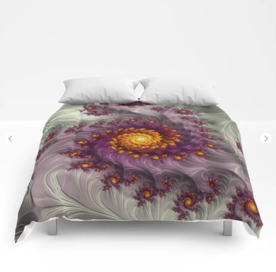 Fuchsia Yellow Orange Geometric Design Duvet Cover Or Etsy