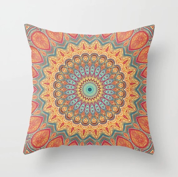 Teal and hotsell orange throw