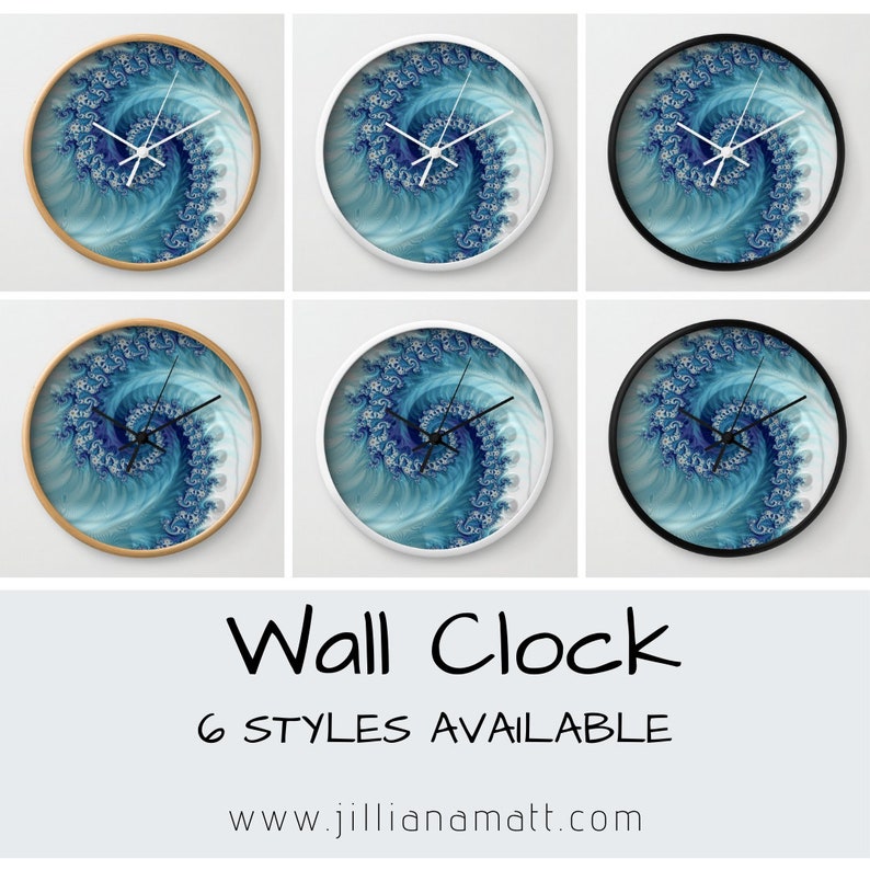 Blue and White Wave Clock | Etsy