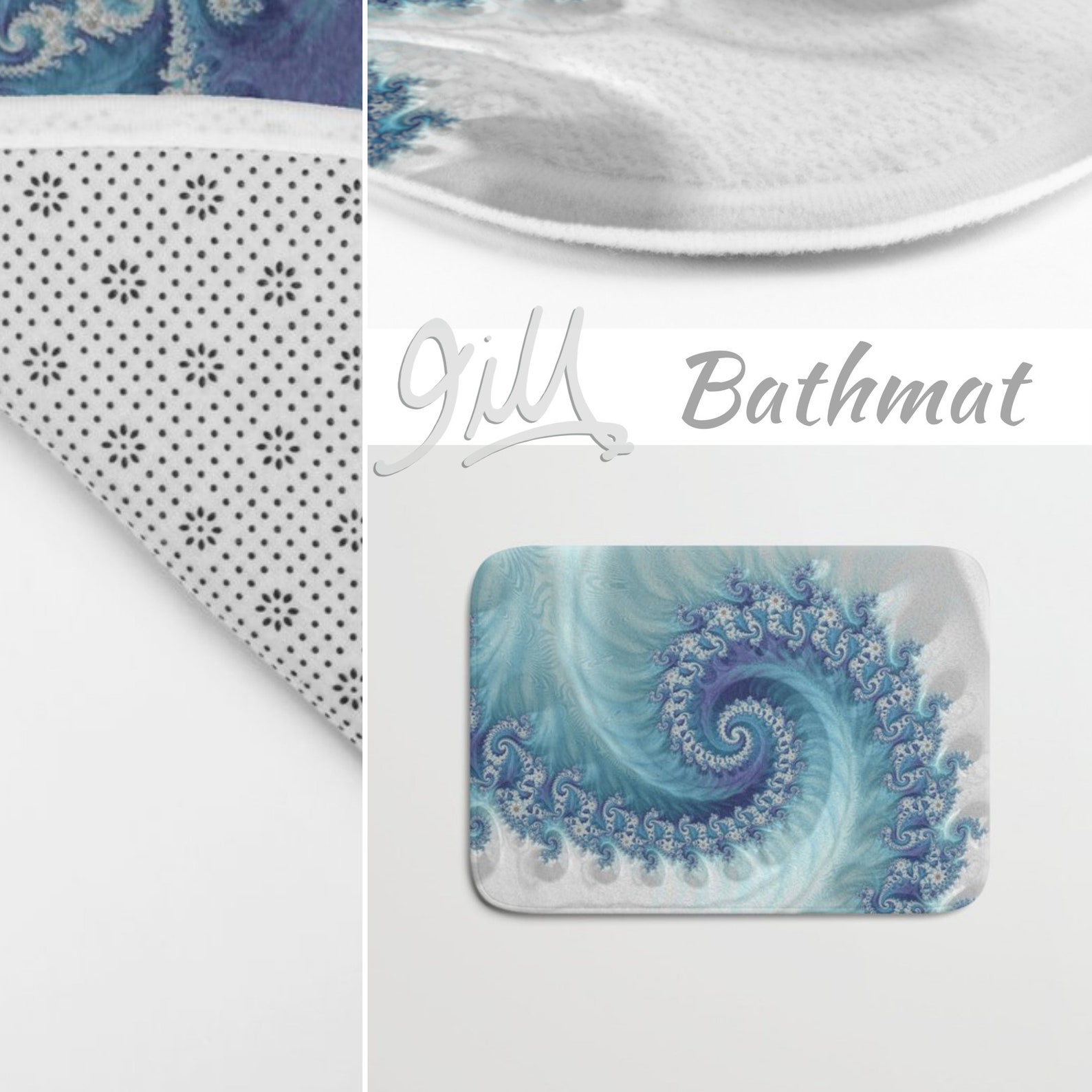 Schwarz und weiß Doodle Badematte Anti Slip Memory Foam | Etsy
