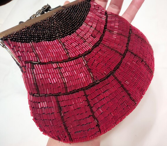 Drop Dead RED Beaded 1920's Wedding Clutch ROARIN… - image 6