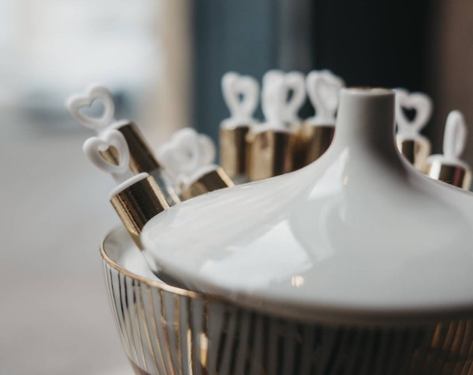 CUEMOON 100 Seifenblasen Mit Herzgriff - Für Hochzeit & Feiern