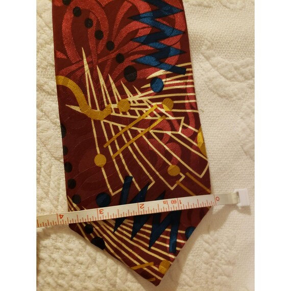 Vintage Albert Nipon Silk Tie, Handmade, Geometri… - image 7