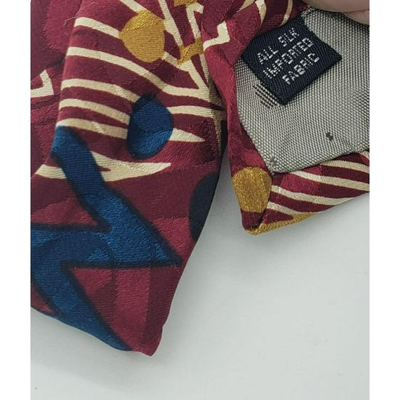 Vintage Albert Nipon Silk Tie, Handmade, Geometri… - image 6