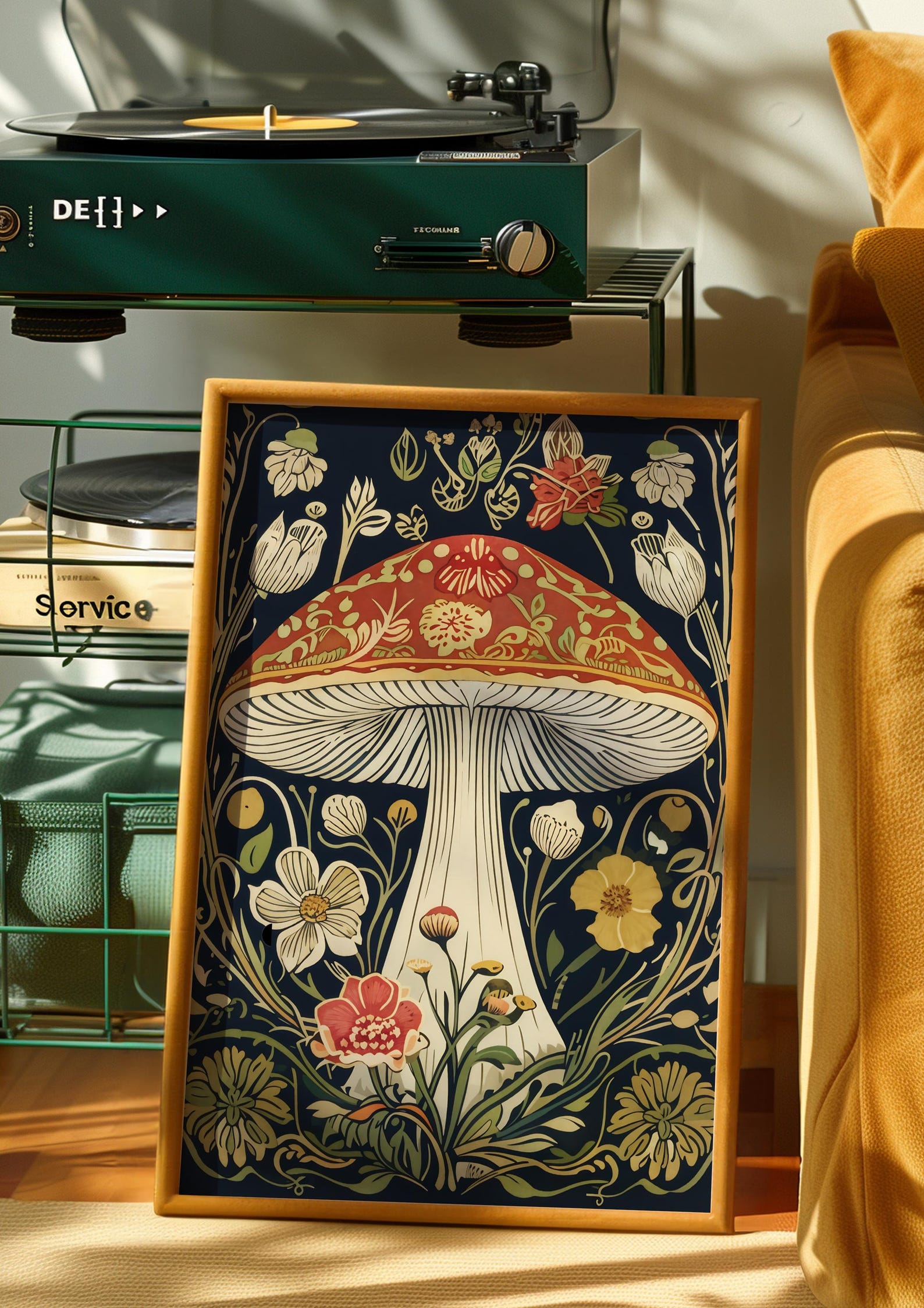 William Morris Mushroom Digital Print, Whimsigoth Wall Decor ...