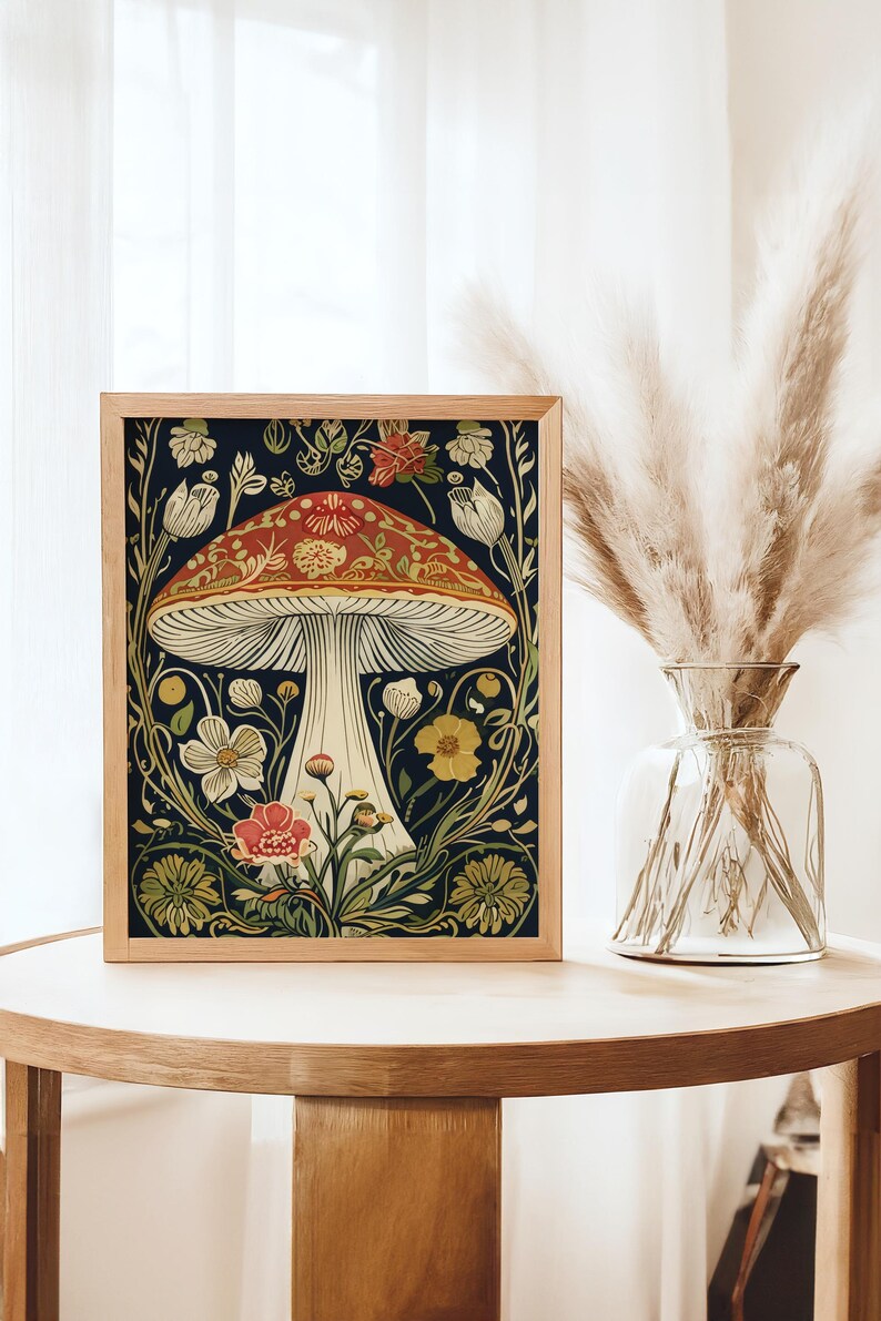 William Morris Mushroom Digital Print, Whimsigoth Wall Decor ...
