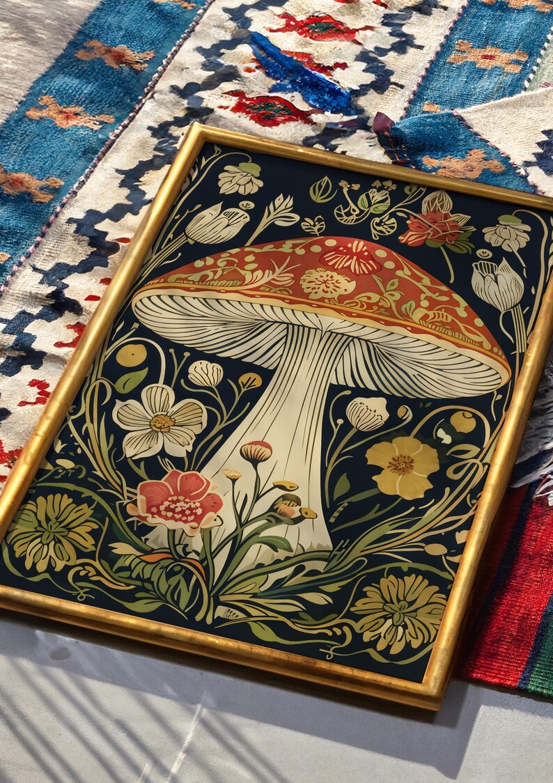 William Morris Mushroom Digital Print, Whimsigoth Wall Decor ...
