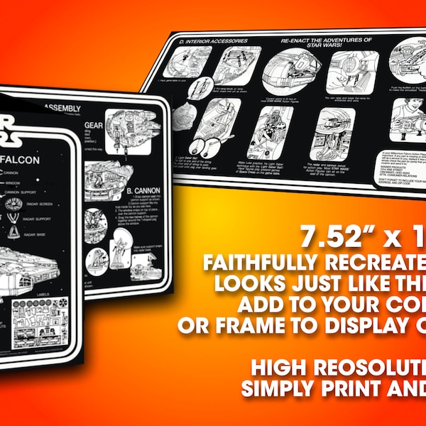 Kenner Millennium Falcon Instructions artwork Download today!