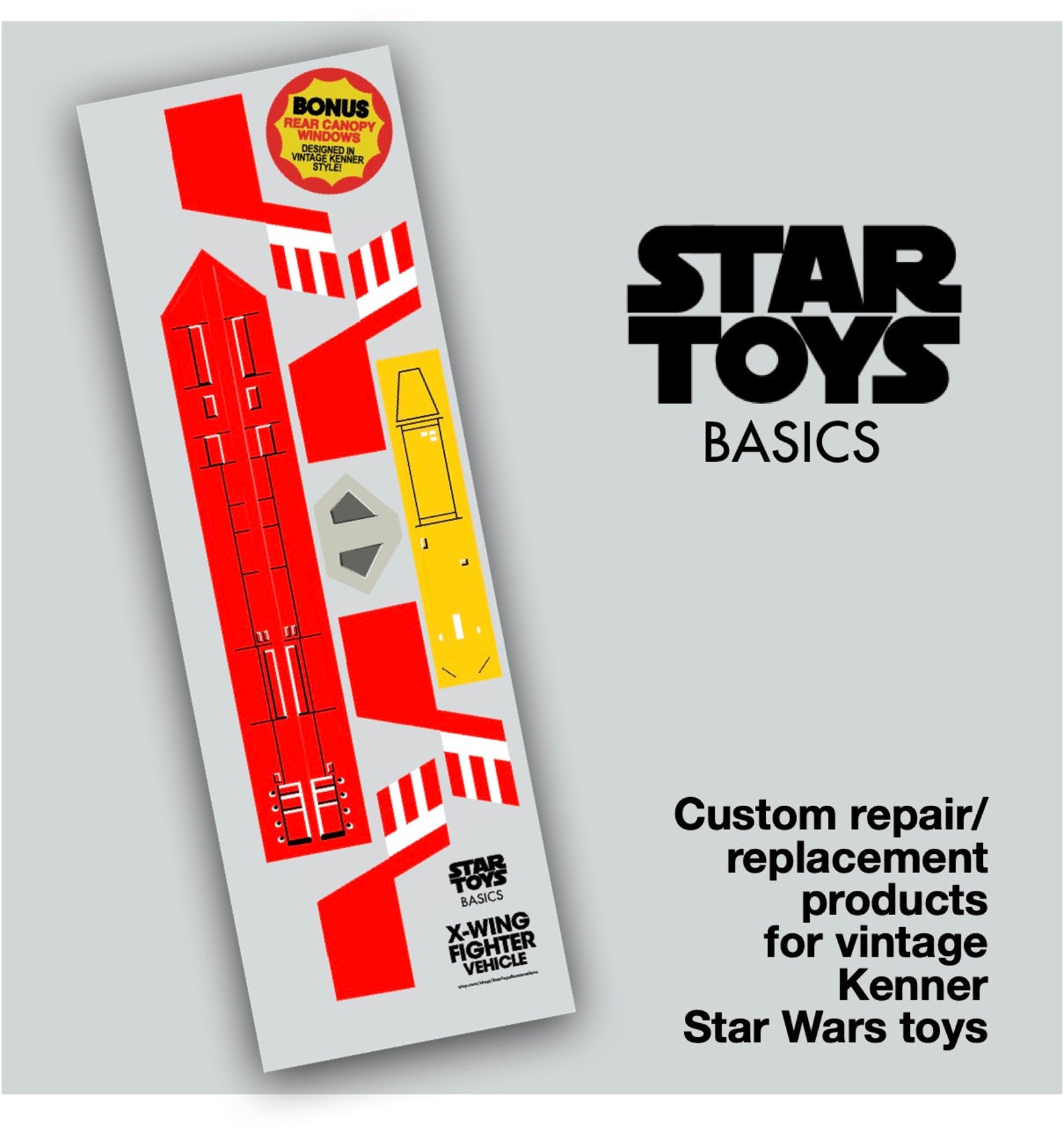Vintage Kenner XWING Fighter Replacement Stickers Etsy