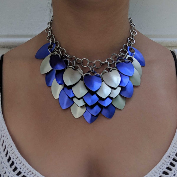 Scale mail necklace