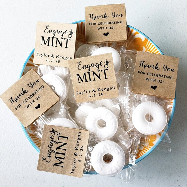 SET OF 60 Engage Mints Wedding Favors Life Savers Mints for Guest Personalized Party Labels Tags Stickers Cheaper in Bulk Sale, Mint To Be