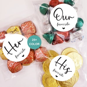 20 His Her Our Wedding Favors Stickers & Bags, His Her Our Favorite Sticker, His Her Favor Label, His Favorite, Her Favorite, Our Favorite