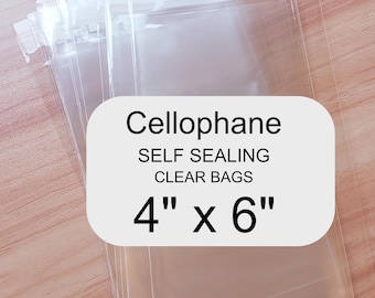 4"x6" Cellophane Cello Crystal Clear Transparent Plastic Self Adhesive Seal Resealable Closure Wedding Party Treats Favors Bags - Set of 100