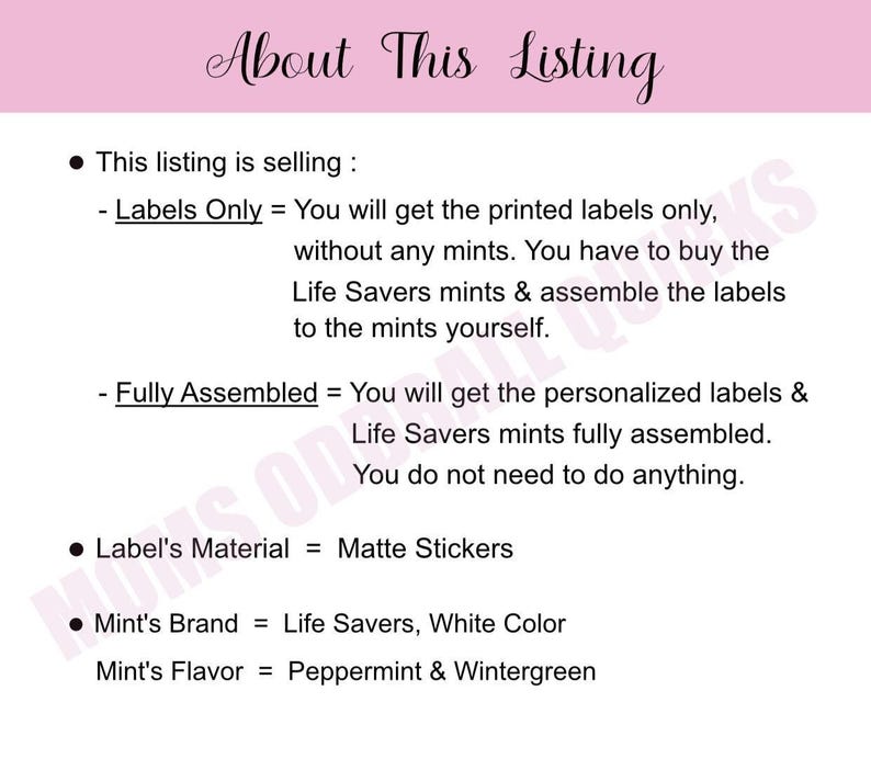 100 Mint To Be Wedding Favors Life Savers Mints for Guest Personalized Party Labels Tags Stickers Cheaper in Bulk Sale, Wedding Candy Sale image 2