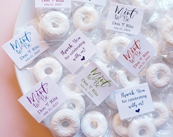 100 Mint To Be Wedding Favors Life Savers Mints for Guest Personalized Party Labels Tags Stickers Cheaper in Bulk Sale, Wedding Candy