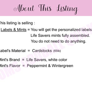 Wedding Favors Mint To Be Life Savers Mints for guests in bulk Personalized Party Labels Tags Stickers, Wedding Mints, Custom Cute Favors image 3