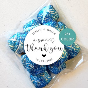 20 A Sweet Thank You Stickers Labels Personalized Wedding Favors Stickers Bags, His Her Our Favorite, Custom Wedding Stickers, Round Sticker