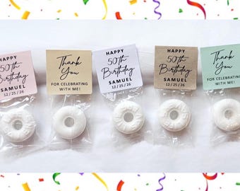 Birthday Mints Party Favors Gift Life Savers Mints Personalized Party Favors Labels Tags Stickers Birthday Present for Her Him CoWorker