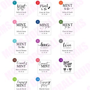 100 Mint To Be Wedding Favors Life Savers Mints for Guest Personalized Party Labels Tags Stickers Cheaper in Bulk Sale, Wedding Candy Sale image 5