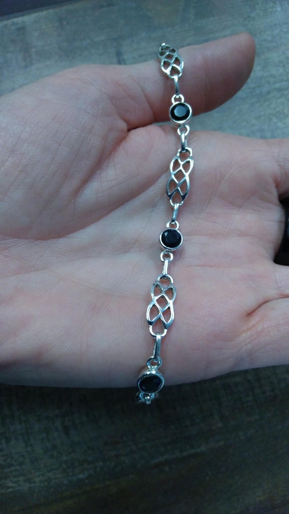 Genuine black onyx bracelet deals