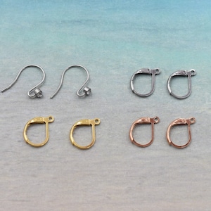 10 or 20 Earring Hooks - 304 stainless steel hook - Rhinestone - France (silver, gold, rose gold) - Make your choice in the option box!