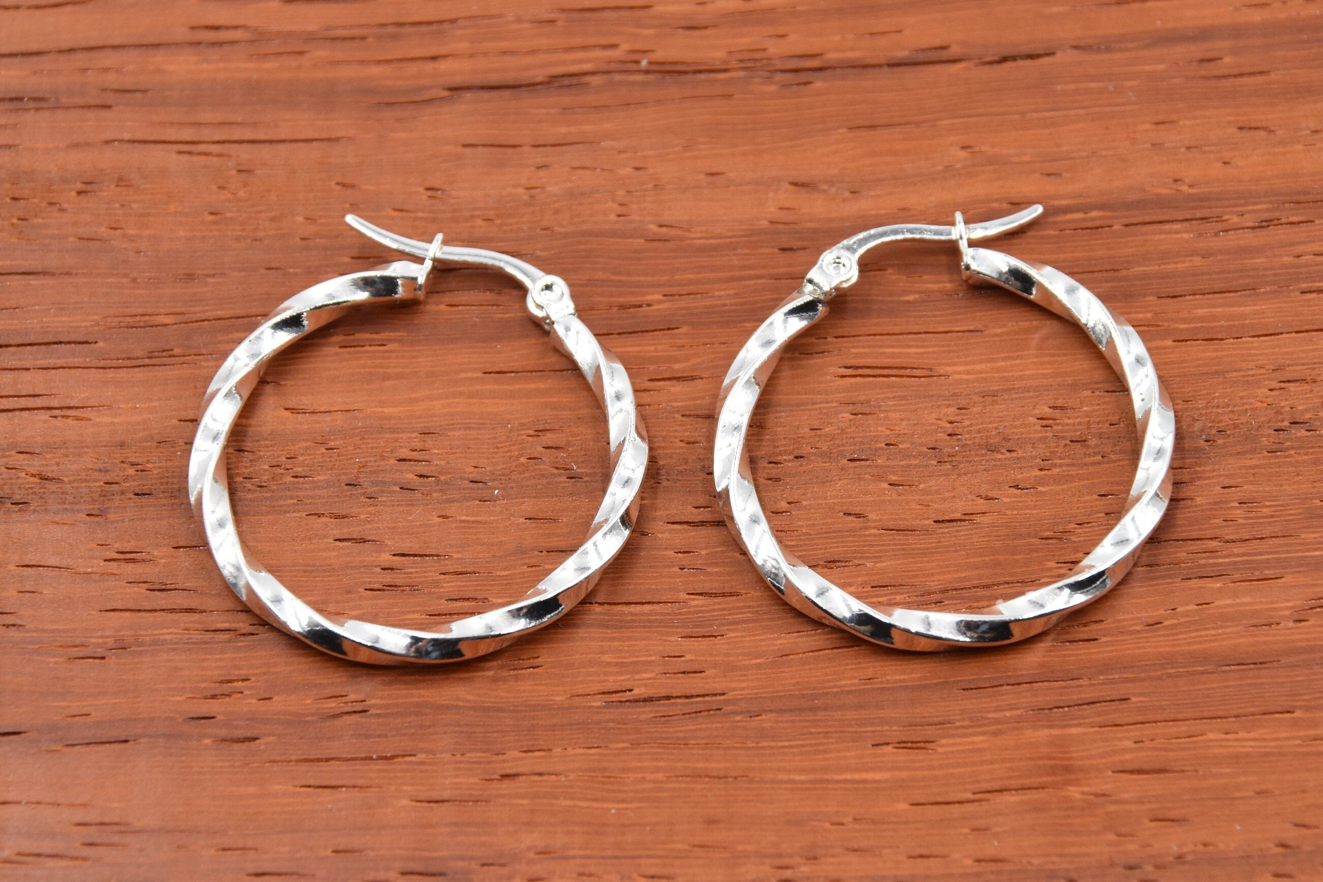 Trendy Stainless Steel Hoop Earrings Available in 2 Models Etsy Canada