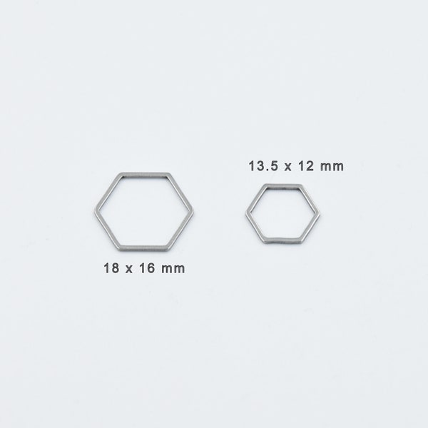 20 Closed linking octagonal - 304 stainless steel - 13.5 x 12 mm and 18 x 16 mm - Choose the size in the option box!