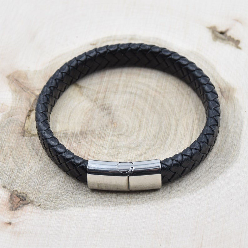 Braided Genuine Leather Cord Bracelet Etsy