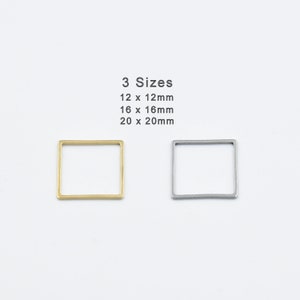 20 Closed linking square - 304 stainless steel - O.D. (12, 16, 20 mm) - Choose the size and the color in the option box!