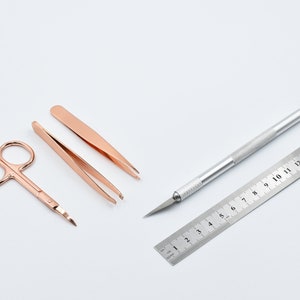 Tools for DIY projects (Steel carving Knife, Ruler, Tweezer set and Scissor) - Make your choice in the option box!