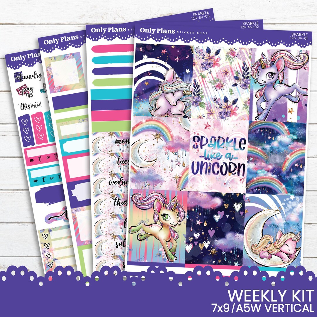 Weekly Sticker Kit for Standard Vertical Planners 7x9 A5 B6 Erin ...
