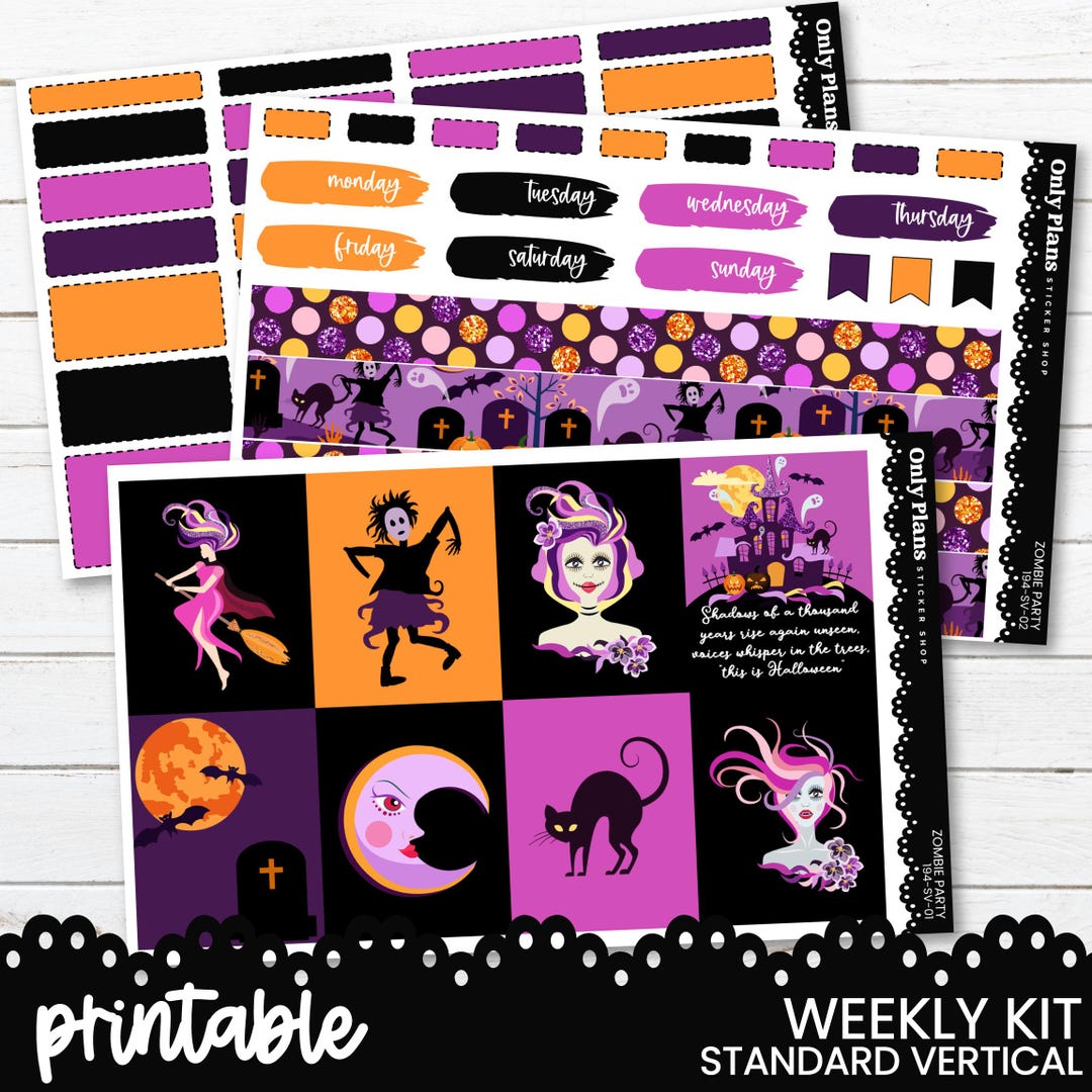 PRINTABLE Weekly Sticker Kit for Standard Vertical Planners 7x9 A5W B6 ...