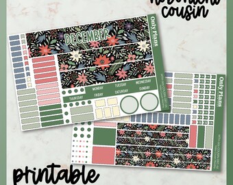 AFDRUKBARE Hobonichi neef sticker Kit, december maandelijkse Hobonichi neef stickers, Hobo neef maandelijks, afdrukbare gesneden bestanden, PNGs, MTH-001