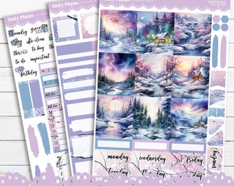 PRINTABLE Weekly Sticker Kit for Hobonichi Cousin and A5 Planners - Sterling Ink - Cut Files PNG - KIT200 "Winterland"