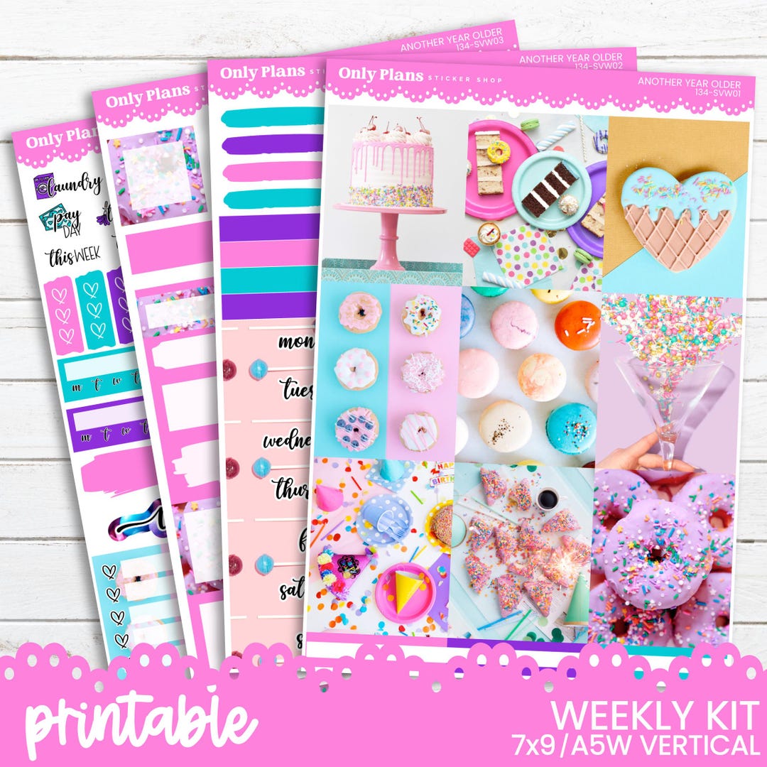 PRINTABLE Weekly Sticker Kit for Standard Vertical Planners - 7x9 A5 B6 ...