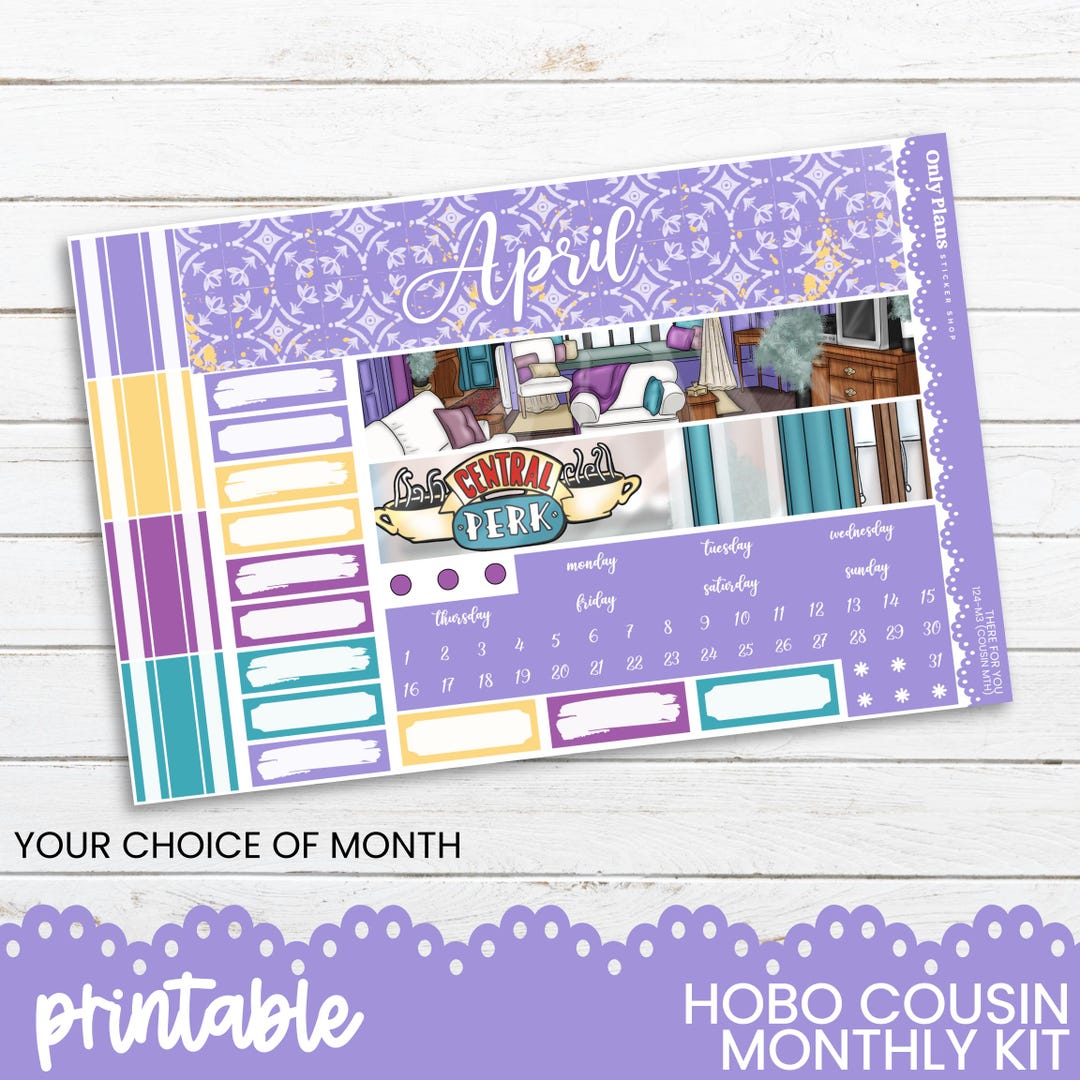 PRINTABLE Monthly Sticker Kit for Hobonichi Cousin and A5 Planners ...