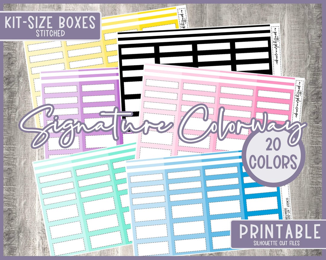 PRINTABLE Signature Colorway, SCW007, Kit-size Boxes, Colorful Boxes ...