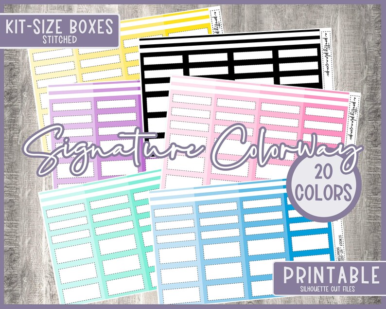 PRINTABLE Signature Colorway, SCW007, Kit-size Boxes, Colorful Boxes ...