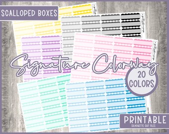 AFDRUKBARE handtekening Colorway, SCW001, gewoontetrackers, plannerstickers, functionele stickers, meerkleurig, 20 kleuren