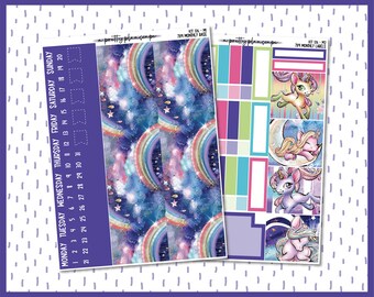 Monthly Sticker Kit #126 - 7x9 - A5 - B6 - EC Life Planner - TPC Nation - Penny Pages - Avalon & Ninth -  KIT126 "Baby Unicorns"
