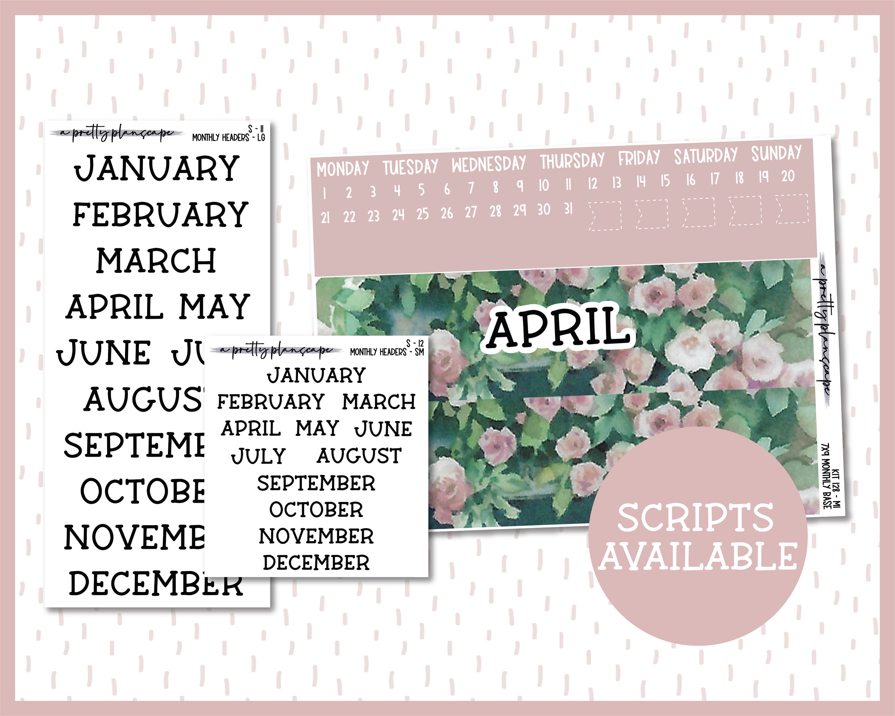 PRINTABLE Sticker Kit 128 Monthly Collection 7x9 A5W | Etsy