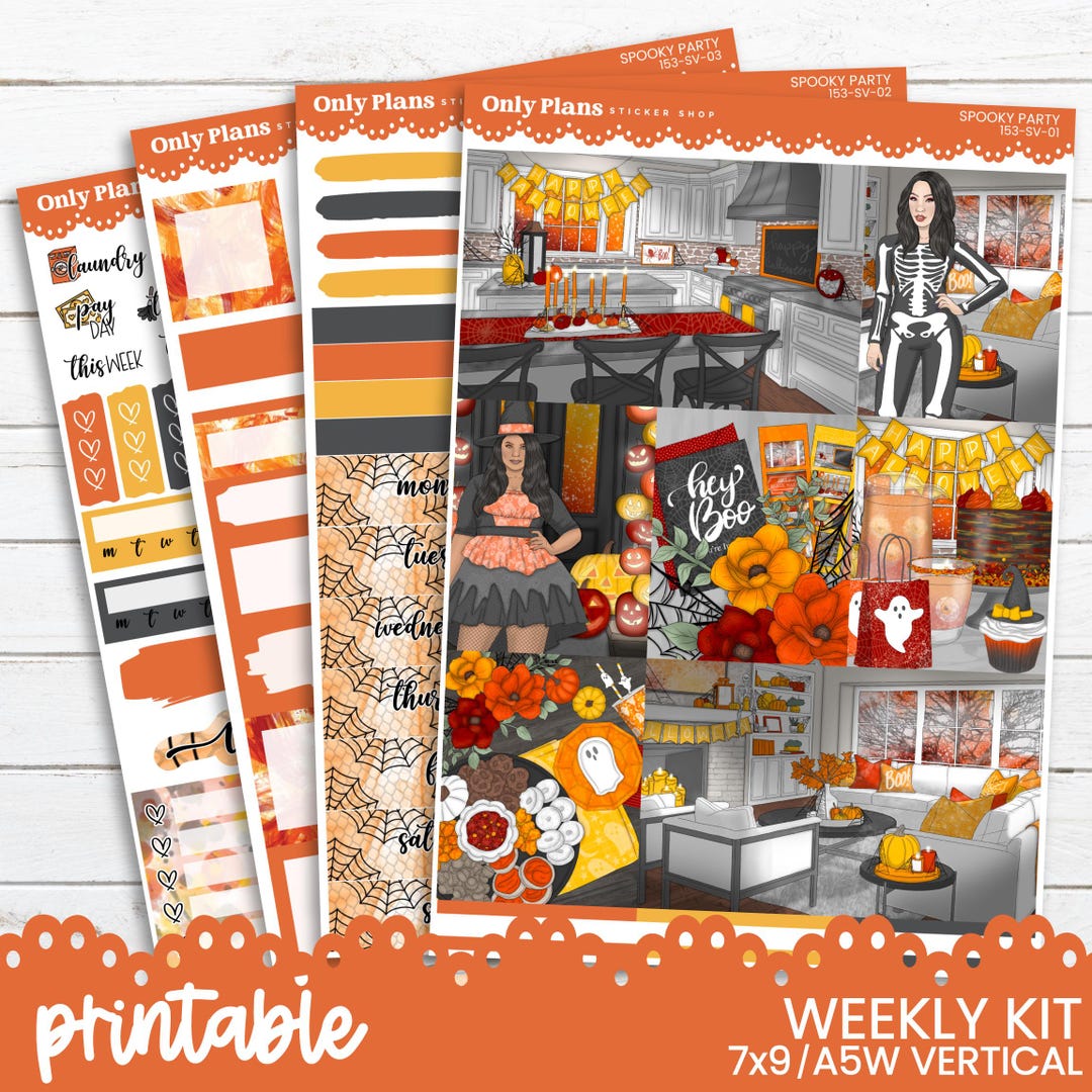 PRINTABLE Weekly Sticker Kit for Standard Vertical Planners 7x9 A5 B6 ...