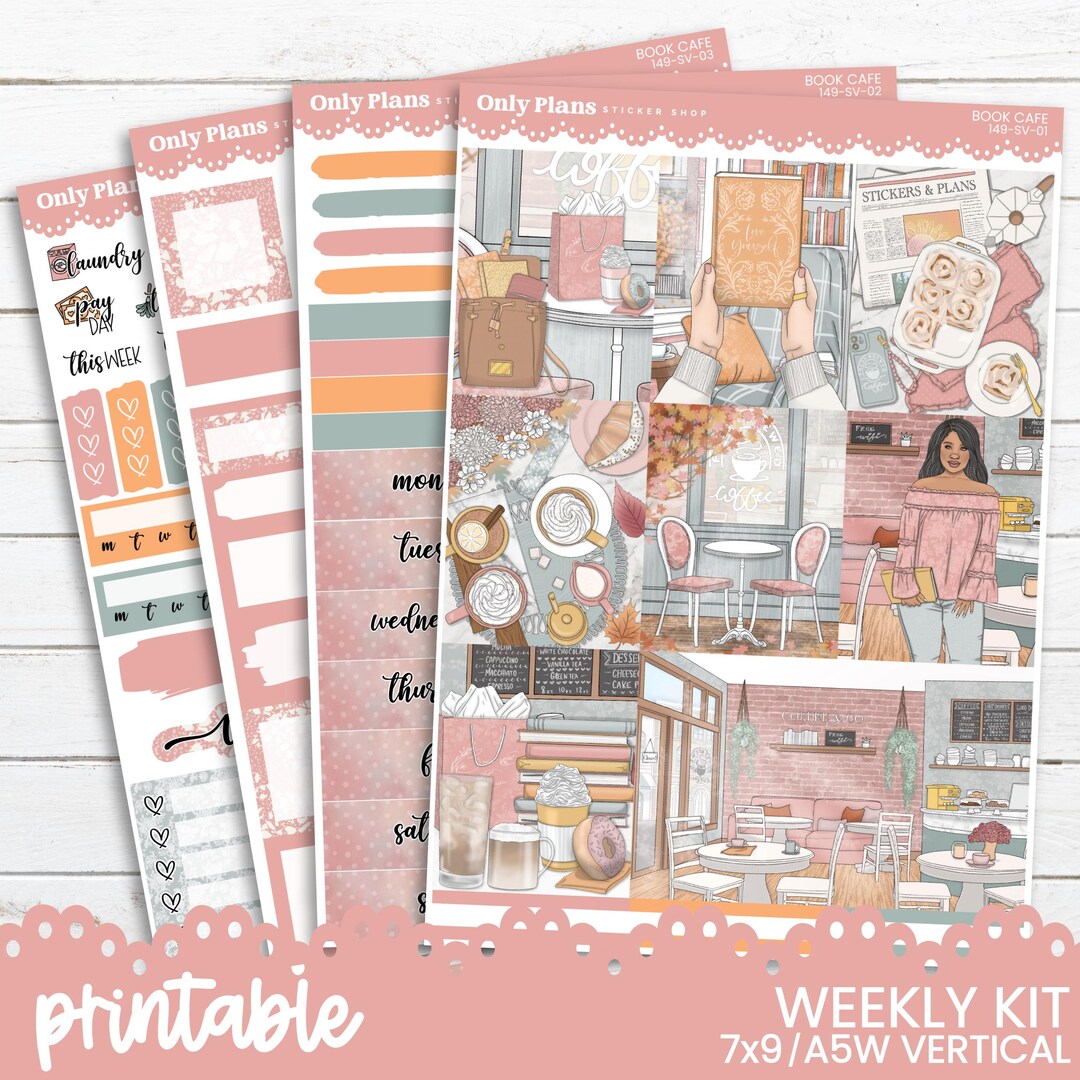 PRINTABLE Weekly Sticker Kit for Standard Vertical Planners - 7x9 A5 B6 ...
